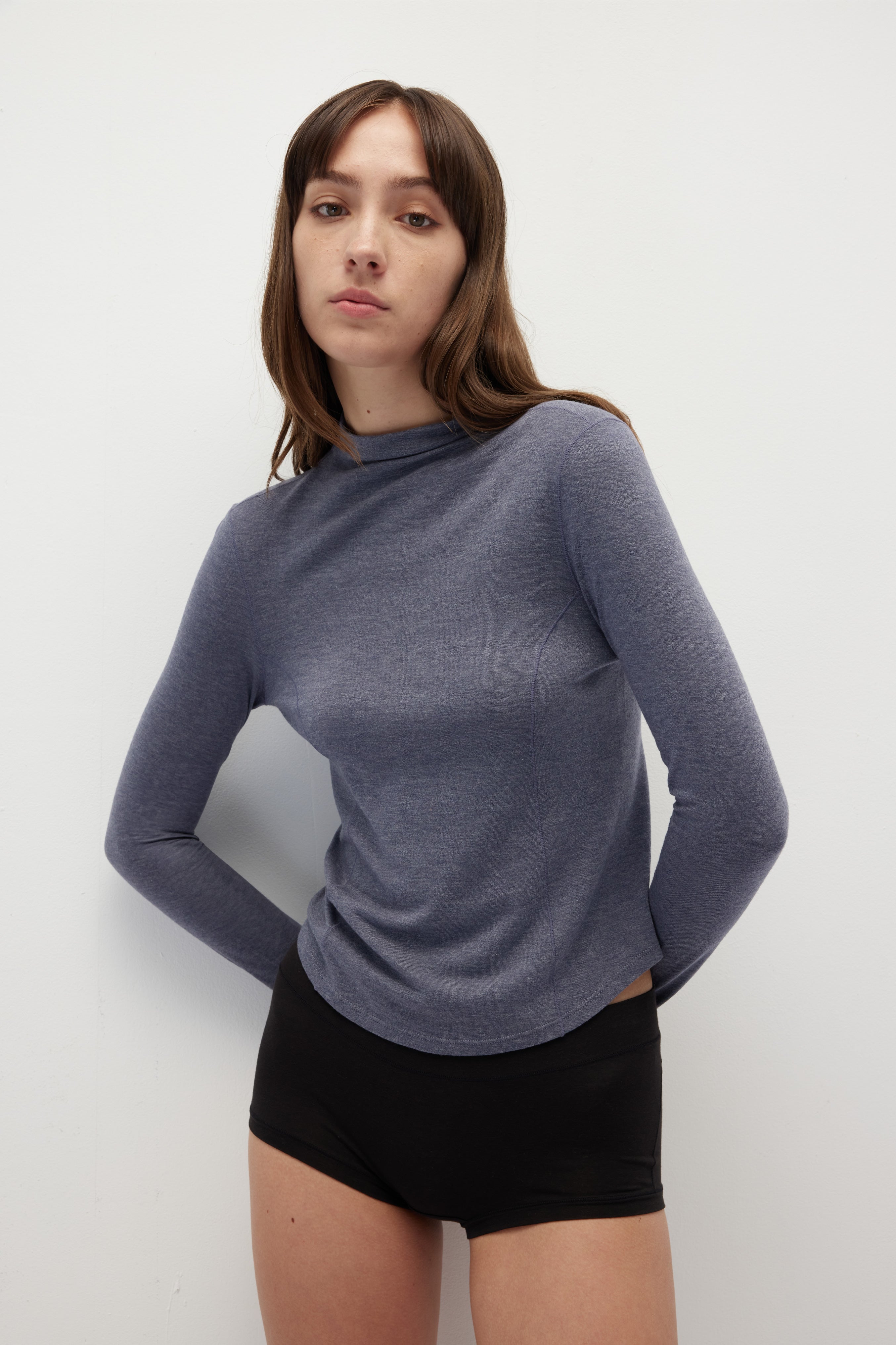 中低腰莫代爾蠶絲平口內褲