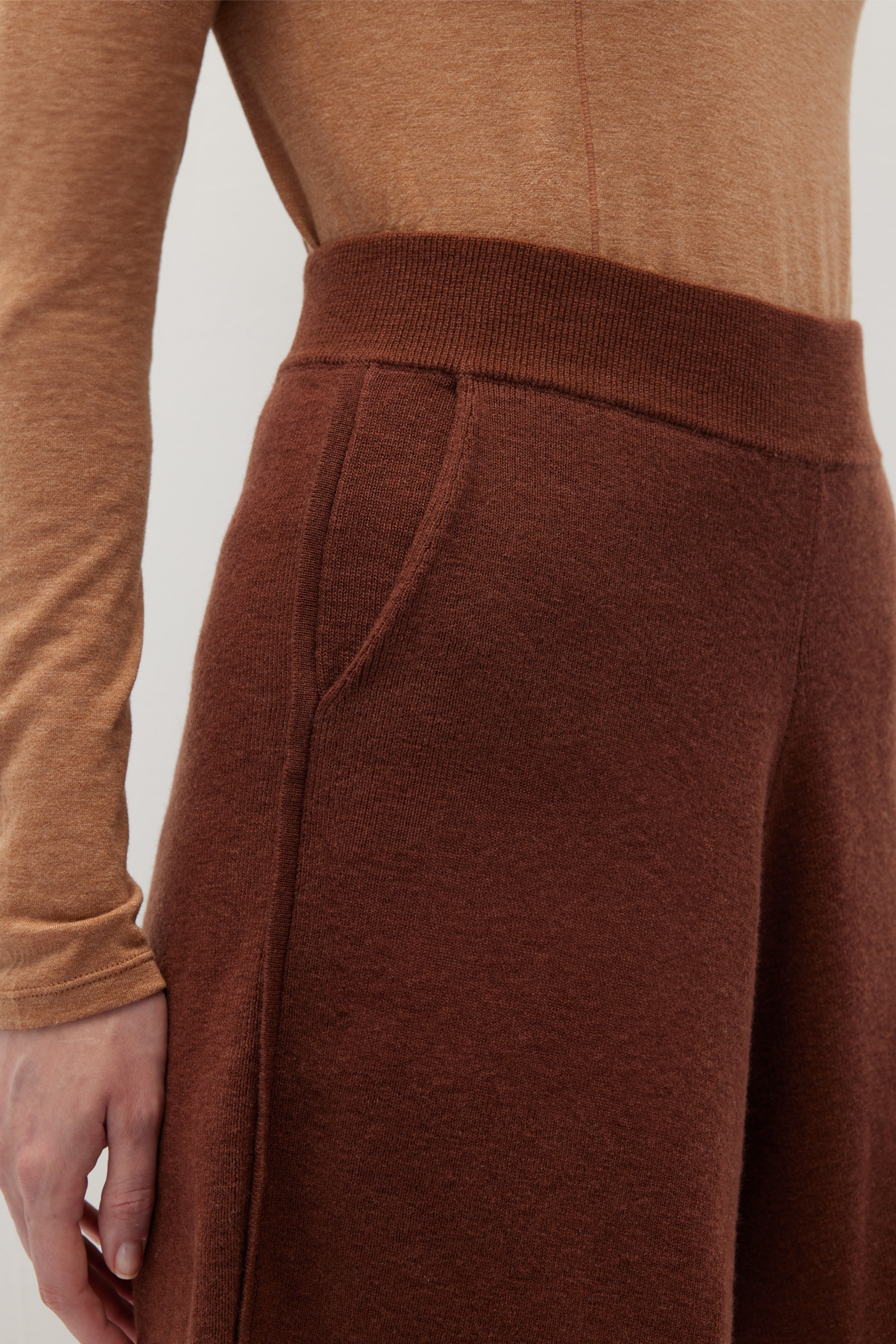 中腰寬鬆針織短褲